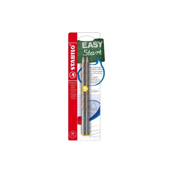 STABILO Crayon EASYgraph S Metallic gaucher, 2 pièces, argent STABILO Crayon EASYgraph S Metallic gaucher, 2 pièces, argent
