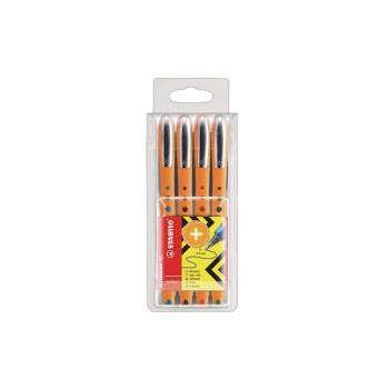 STABILO bionic worker medium Rollerball, 4er Etui, Farbe: vert, rouge , bleu, noir, STABILO bionic worker medium Rollerball, 4er Etui, Farbe: vert, rouge , bleu, noir,