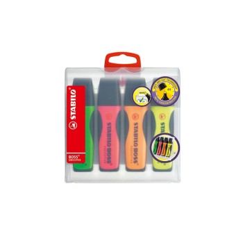 Stabilo Boss Executive 4er Etui, Leuchtmarker, Farben: jaune, vert, orange, Stabilo Boss Executive 4er Etui, Leuchtmarker, Farben: jaune, vert, orange,