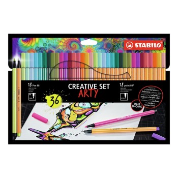 STABILO Ensemble d’écriture Pen 68/point 88 ARTY 0.4 mm; 1 mm, Multicolore STABILO Ensemble d’écriture Pen 68/point 88 ARTY 0.4 mm; 1 mm, Multicolore