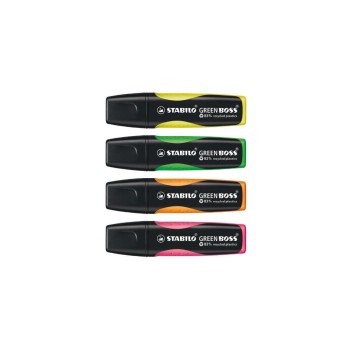 Stabilo Leuchtmarker Green Boss 4er Etui, grün, rosa, orange, jaune Stabilo Leuchtmarker Green Boss 4er Etui, grün, rosa, orange, jaune