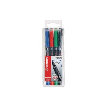 Stabilo OHPen universal Fein 4er Etui, wasserfest, Strichbreite M Stabilo OHPen universal Fein 4er Etui, wasserfest, Strichbreite M