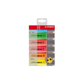 Stabilo Leuchtmarker 6er Etui, jaune, rosa, orange, vert, rouge , bleu Stabilo Leuchtmarker 6er Etui, jaune, rosa, orange, vert, rouge , bleu