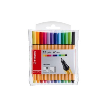 STABILO Fineliner point 88 MINI 12 pièces, multicolore STABILO Fineliner point 88 MINI 12 pièces, multicolore