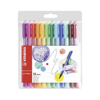 STABILO Fineliner pointMax 12 pièces, multicolore STABILO Fineliner pointMax 12 pièces, multicolore
