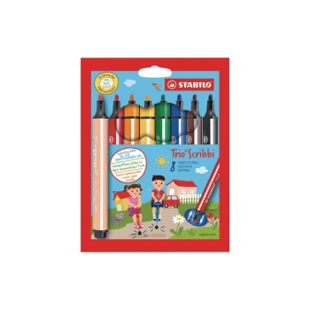 STABILO Feutres de coloriage Trio Scribbi 8 pièces STABILO Feutres de coloriage Trio Scribbi 8 pièces