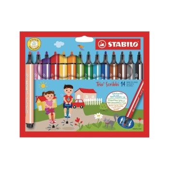 STABILO Feutres de coloriage Trio Scribbi 14 pièces STABILO Feutres de coloriage Trio Scribbi 14 pièces