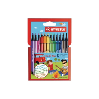 STABILO Feutres de coloriage Pen 68 Mini 12 pièces STABILO Feutres de coloriage Pen 68 Mini 12 pièces