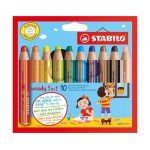 STABILO Crayons de couleur 3in1 Malstift 10 pièces