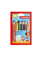 STABILO Woody 3in1 Malstift 10er, rot,jaune,grün,bleu,braun,beige