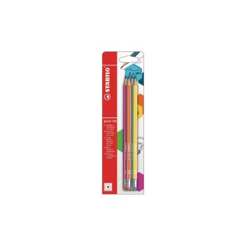 STABILO Crayon 160 HB Lot de 4 avec gomme à effacer STABILO Crayon 160 HB Lot de 4 avec gomme à effacer