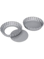 STÄDTER Tarteform with Hebeboden, 2er Set ø 10x1.8 cm silver