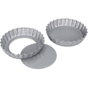 STÄDTER Tarteform with Hebeboden, 2er Set ø 10x1.8 cm silver