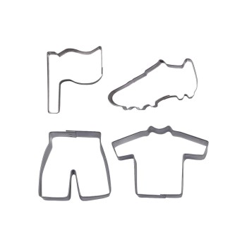 STÄDTER Ausstecher Set Fussball-Fieber, 4-teilig 6-8 cm