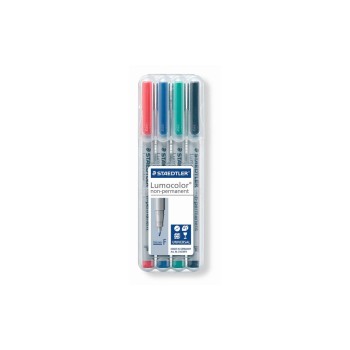Staedtler Feutre pour transparent Lumocolor 316 F Lot de 4, solubles dans l'eau