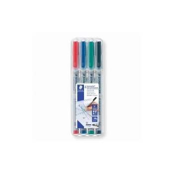 Staedtler Feutre pour transparent Lumocolor 315 M Lot de 4, solubles dans l'eau