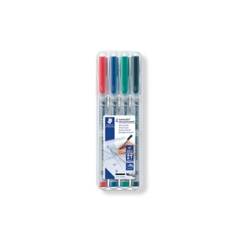 Staedtler Feutre pour transparent Lumocolor 312 Lot de 4, solubles dans l'eau