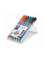 STAEDTLER 318 Folienstift Lumocolor F 6St, permanent,S-Spitze, ca. 0.6 mm