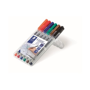 Staedtler Feutre pour transparent Lumocolor 316 F Lot de 6, solubles dans l'eau