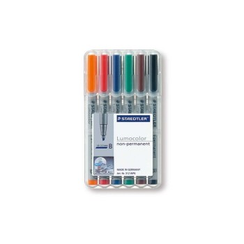 Staedtler Feutre pour transparent Lumocolor 312 Lot de 6, solubles dans l'eau