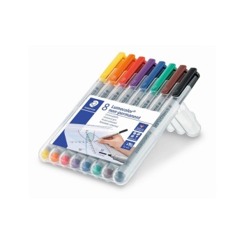 Staedtler Feutre pour transparent Lumocolor 315 M Jeu de 8, solubles dans l'eau