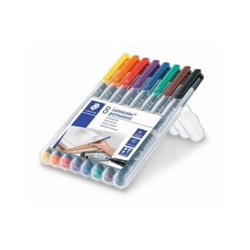 Staedtler Feutre pour transparent Lumocolor 318 F Ensemble de 8, permanent