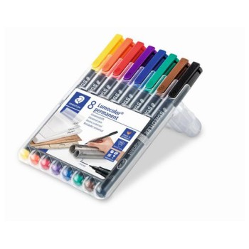 Staedtler Feutre pour transparent Lumocolor 313 S Ensemble de 8, permanent