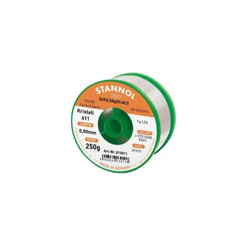 Stannol Lötdraht 611 2,5% Ø 0,5, FLOWTIN TSC305 FairTin 250 g Stannol Lötdraht 611 2,5% Ø 0,5, FLOWTIN TSC305 FairTin 250 g