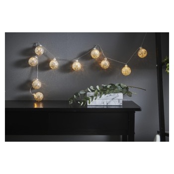 Star Trading LED Lichterkette Glitter Silbe, Batt 2xAA, Timer 6/18h L: 1.35m Star Trading LED Lichterkette Glitter Silbe, Batt 2xAA, Timer 6/18h L: 1.35m