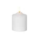Star Trading Bougie LED Flamme pilier Ø 7.5 x 12 cm, Blanc