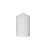 Star Trading Bougie LED Flamme pilier Ø 7.5 x 15 cm, Blanc