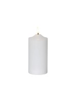 Star Trading LED Pillar Kerze Flamme, Indoor, white, 17cm Höhe, Timerfunktion