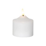 Star Trading Bougie LED Flamme pilier Ø 7.5 x 9.5 cm, Blanc