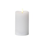 Star Trading Bougie LED Flamme pilier Ø 7.5 x 14 cm, Blanc