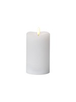 Star Trading LED Pillar Kerze Flamme, Indoor, Weiss, 14cm Höhe, Timerfunktion