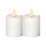 Star Trading Set de bougies LED Pillar Ø 5 x 7.5 cm, Blanc, 2 pc