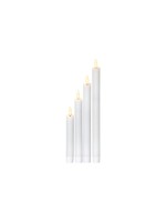 Star Trading Set de bougies LED sur tige Dîner Flamme Ø 2.1x28.5 cm, Blanc, 4 pcs