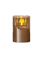 Star Trading LED Pillar Kerze Flamme, Indoor, Bernstein, 12.5cm Höhe, Timer