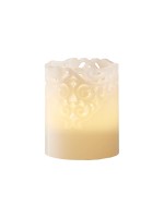 Star Trading LED Pillar Kerze Clary, Indoor, Weiss, 10cm Höhe, Timerfunktion