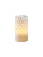 Star Trading LED Pillar Kerze Clary, Indoor, Weiss, 15cm Höhe, Timerfunktion