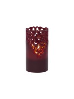 Star Trading LED Pillar Kerze Clary, Indoor, red, 15cm Höhe, Timerfunktion