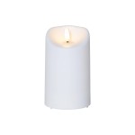 Star Trading Bougie LED Flamme pilier Ø 7.5 x 13 cm, Blanc