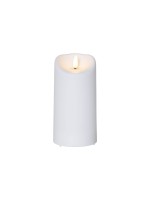 Star Trading LED Pillar Kerze Flamme, Outdoor, white, 15cm Höhe, Timerfunktion