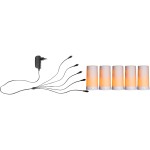 Star Trading Set de bougies LED Candle Diner Start Ø6.8 x 13 cm, Blanc, 5 pc