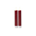 Star Trading LED Dinner Kerze Flamme 2er, Indoor, red, 14cm Höhe, Timerfunktion