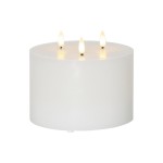 Star Trading Bougie LED Pillar Flamme Ø 15 x 13 cm, Blanc