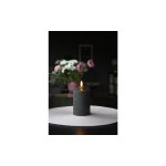 Star Trading Bougie LED Pillar Flamme Ø 7.5 x 15 cm, Noir