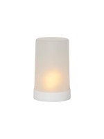 Star Trading LED Pillar Kerze Flame Marble, Indoor, grey, 12.5cm, Timerfunktion, 0.03W