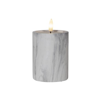 Star Trading LED Pillar Kerze Flame Marble, Indoor, grey, 12.5cm, Timerfunktion, 0.03W Star Trading LED Pillar Kerze Flame Marble, Indoor, grey, 12.5cm, Timerfunktion, 0.03W