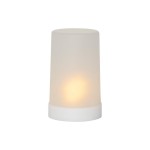 Star Trading LED Pillar Kerze Flame Marble, Indoor, grey, 15cm, Timerfunktion, 0.03W